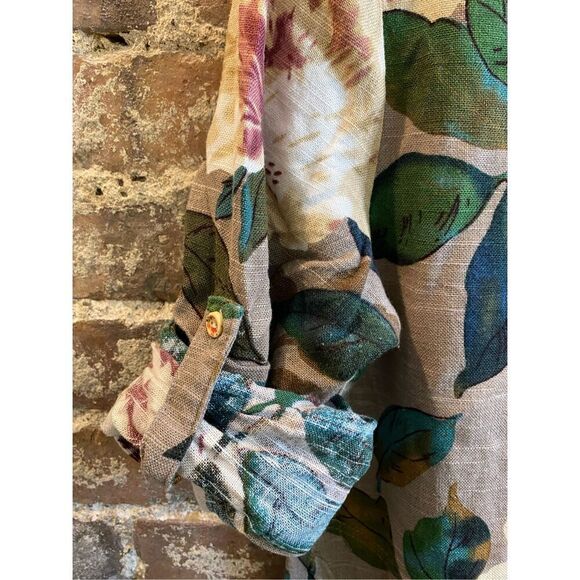 ZAFUL Women’s Size 7 Medium Floral Linen Tunic with Adjustable Button Sleeves an - Picture 3 of 8